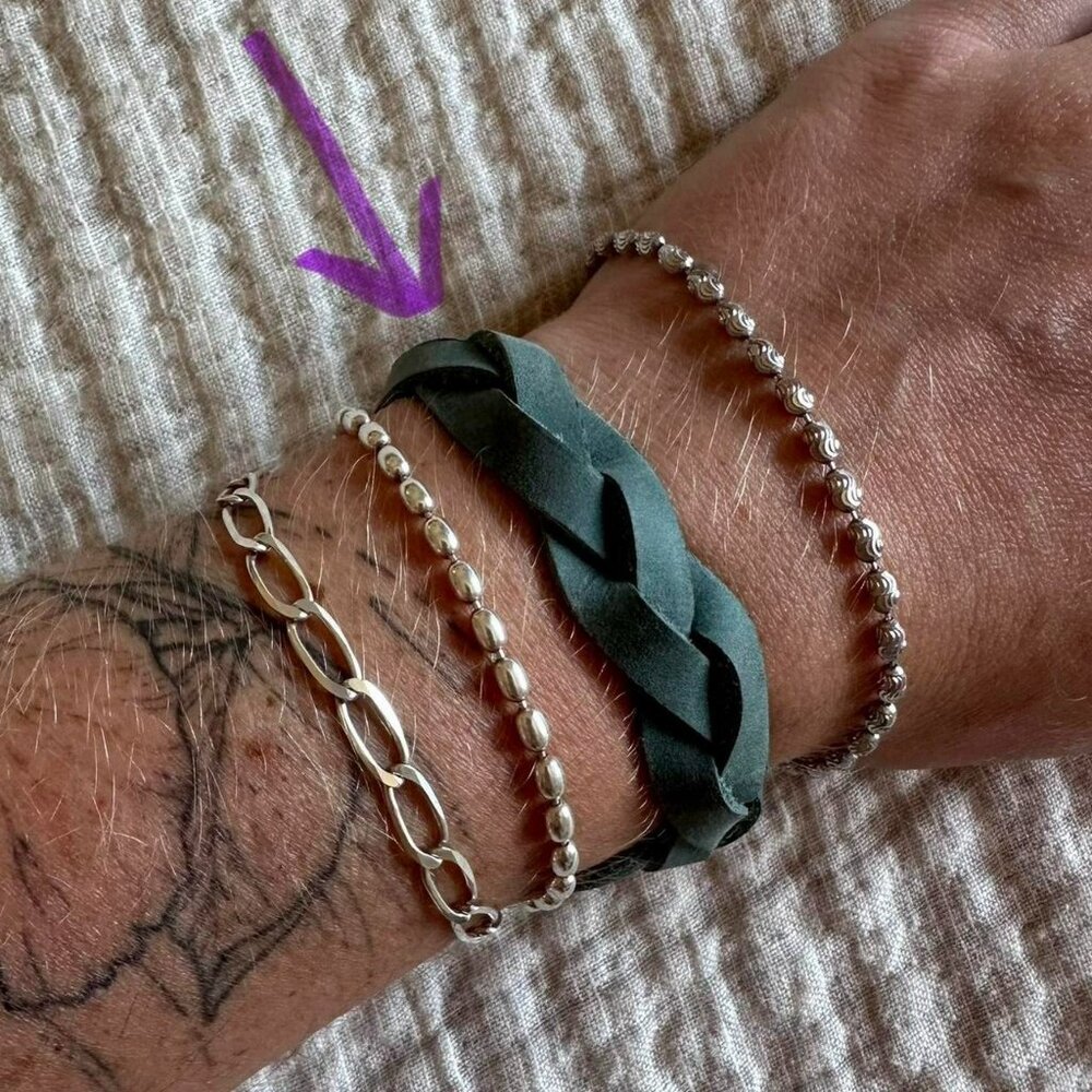 Genuine Leather Western Braided Cuff Bracelet Teal Green Jill's Homestead